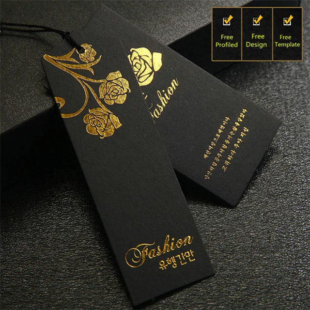 free design customized high grade garment black hang tag for hang tag design template