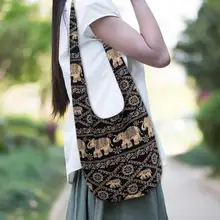 Женская сумка в этническом стиле, сумка для покупок, Льняная сумка с принтом слона, галогенная на замену, сумка для путешествий, праздничный памятный рюкзак