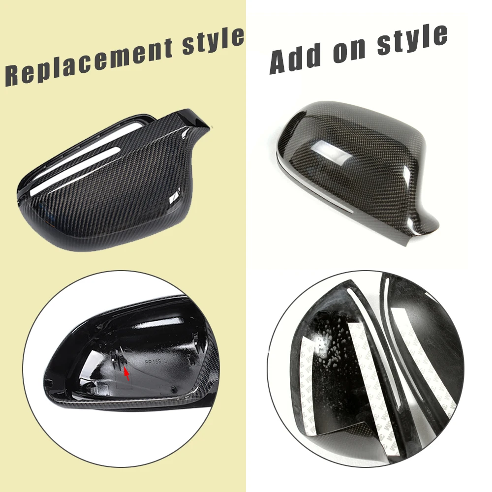 УГЛЕРОДНЫЙ зеркало заглушки для Audi A5 S5 8 т 07-09 без side assist