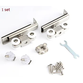 

304 Stainless Steel Hanging Sliding Wooden Door Roller Rollers 4 Wheels 60KG