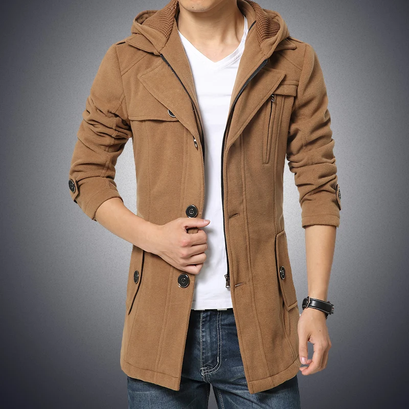 Men Winter Thick Warm Down Jackets Men Long Trench New Male hooded ...