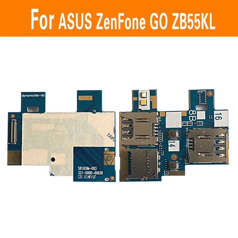 

Genuine Sim card reader holder contactor flex cable For Asus zenfone GO TV ZB551KL X013DB 5.5" Memory card slot tray module