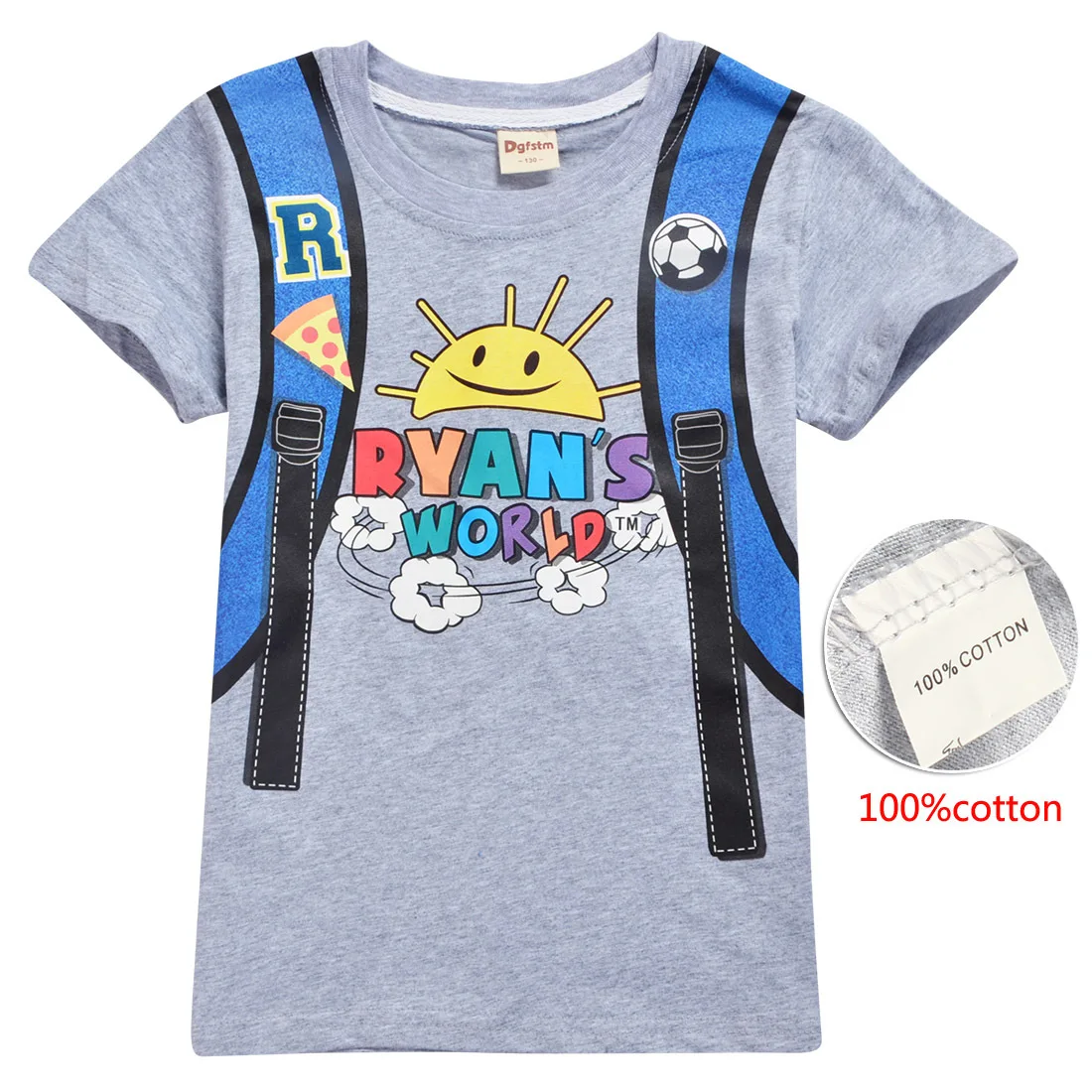 Новинка; футболка для маленьких мальчиков с принтом «Ryan Toys Review» футболка в полоску с принтом из мультфильма одежда для детей из хлопка топы для девочек на день рождения
