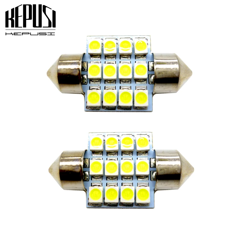 

2X 31mm Festoon LED bulb 3528 C5W Auto Dome Light Car Interior Lamp license plate light light Map light Car Styling DC 12V White