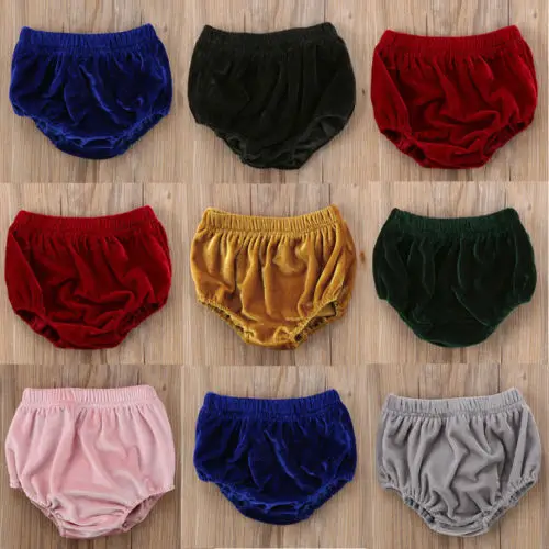 Kids Toddler Infant Unisex Soft Velvet Bottoms Baby Boy Girls Shorts Briefs Diaper Cover Bloomers Red, 0-6M
