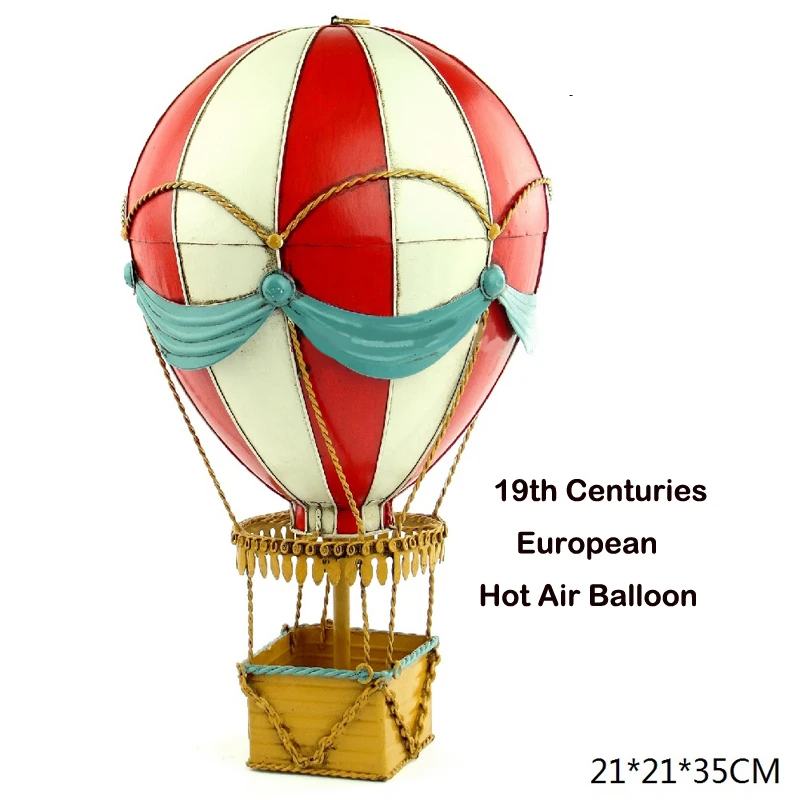 

19th century European Hot Air Balloon Metal Simulation Model Diecast Handmade fire ballon Iron crafts collection gift toy kids
