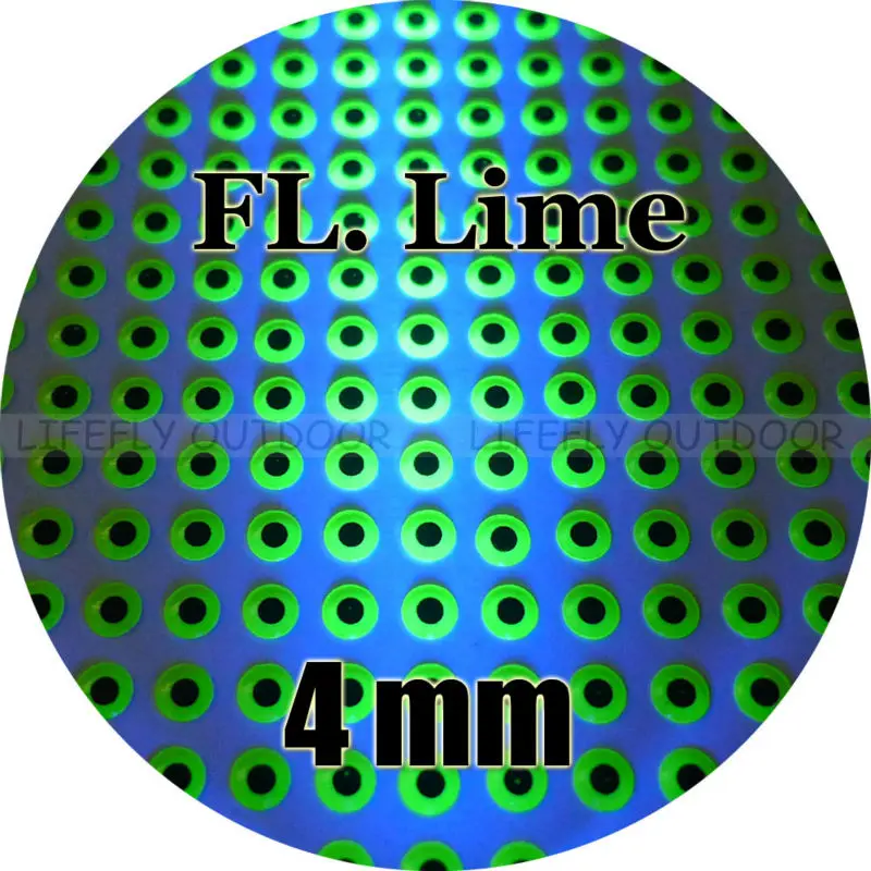 4 мм 3D FL. Лайм/ 800 мягкие формованные 3D голографические рыбные глаза, муха, джиг, приманка