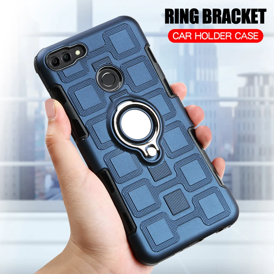 

Case For Huawei Y9 2018 Silicon Back Cover For Huawei Y9 2018 Ring Stand Phone Case For Huawei Y9 2018 TPU Armor Shockproof Case
