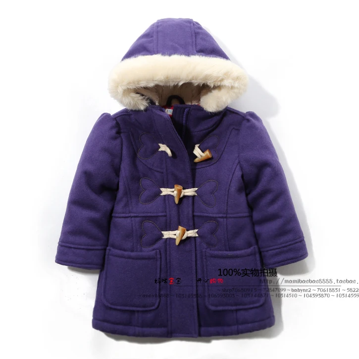 

new 2014 Autumn winter jackets children's clothing fashion girls overcoat baby medium-long outerwear kids all-match wool coats