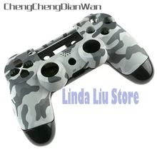 ChengChengDianWan камуфляж полный корпус со всеми мелкими ключи проводящий Запчасти для PS4 беспроводной контроллер 5 шт./лот