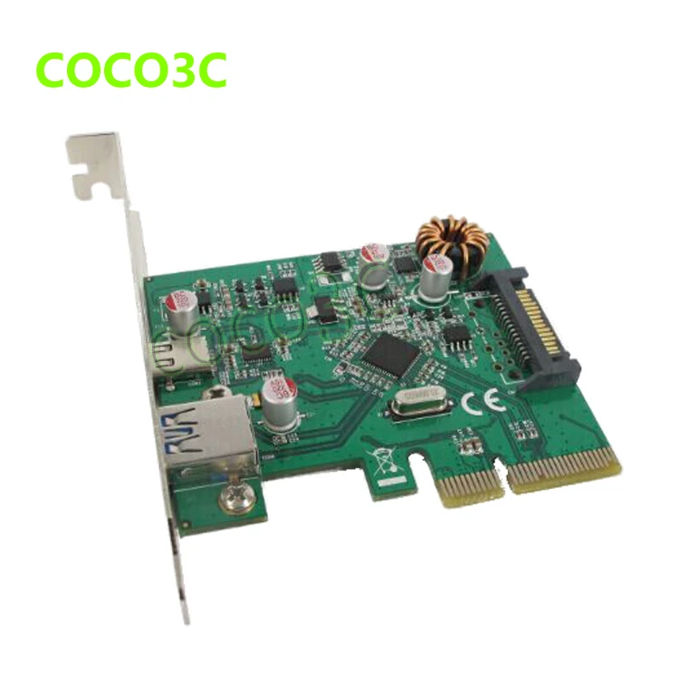  El más nuevo Adaptador convertidor 10 Gbps USB3.1 tipo C tipo A X4 PCI Express A USB3.1 tipo C + A 