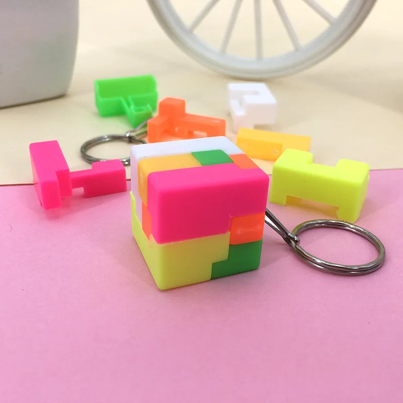 

Creative Rainbow Football Square Keychain Cube Montessori Toys Puzzles Game Educational Learning Kids Game Toys For Children