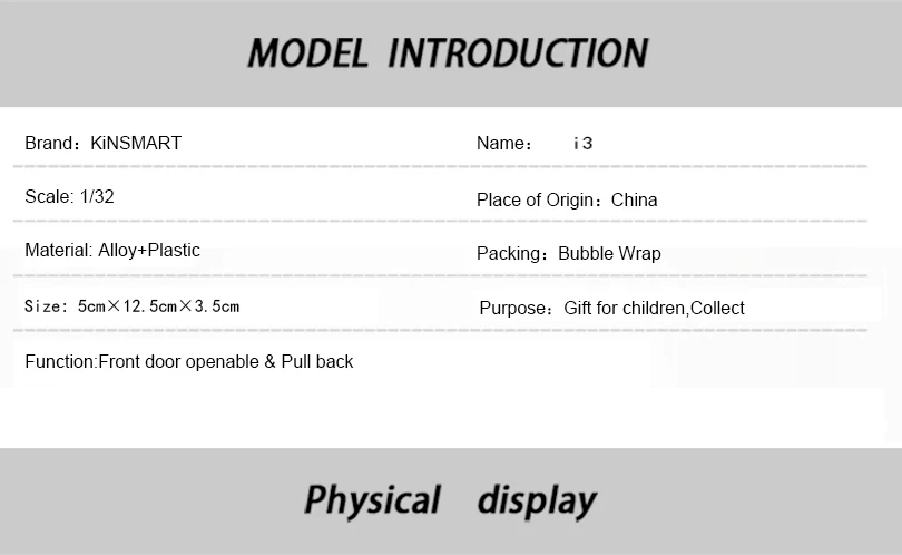 Kinsmart 1:32 i3 вездеход сплав литья под давлением Модель автомобиля игрушки с отступить для детей подарки коллекция игрушек