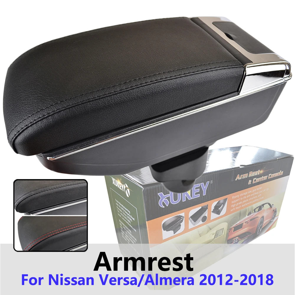 

Xukey Central Armrest For Nissan VERSA Sedan Latio Sunny 2012 - 2018 Console Center Black Storage Car Styling Box Ashtray 2014