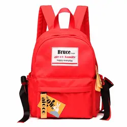 Школьная сумка кисточкой ленты Лоскутные письма для девочек-подростков школы холст рюкзак дамы рюкзак мода Мода сумки