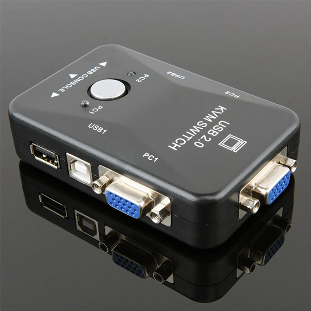 Для клавиатура монитор адаптер переключатель 2-Порты и разъёмы видеоразветвитель KVM Мышь USB2.0 1920*1440