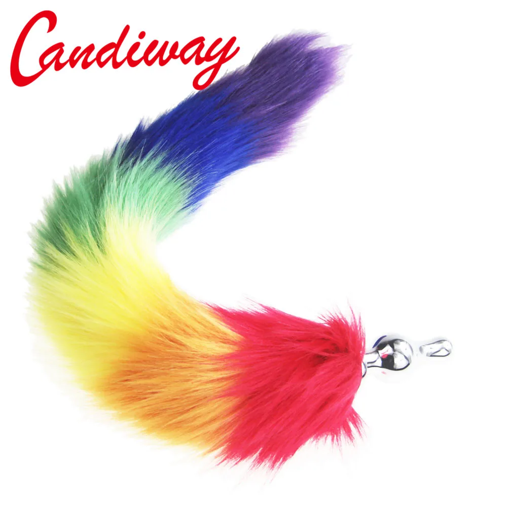 hh080 rainbow fox tail anal plugs (32)_