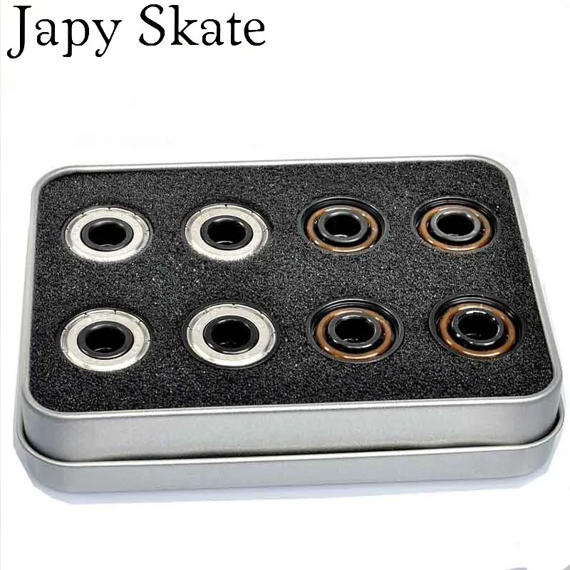 

Japy Skate 8PCS BSB Black Ceramic Bearing Swiss 608zz Black Pottery Beads Zirconia Roller Skating Slalom Skates Speed Bearing