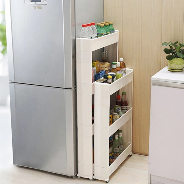 Jetting Slide Out Storage Tower Folding Tier Rolling Castor Kitchen Jetting Slide Out Storage Tower Folding Tier Rolling Castor Kitchen Trolley E Rack Random Color