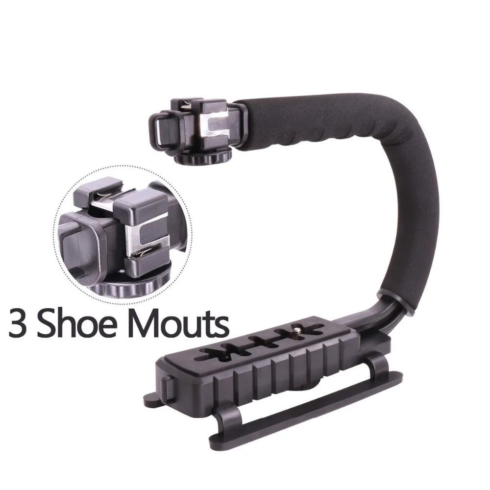 U Grip Triple Shoe Mount DSLR rig 5D2 handheld camera stabilizer DV steadicam font b smartphone