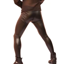 Мужской пикантный зауженный брюки леггинсы обтягивающие брюки обтягивающие черные повседневные эластичные стильные