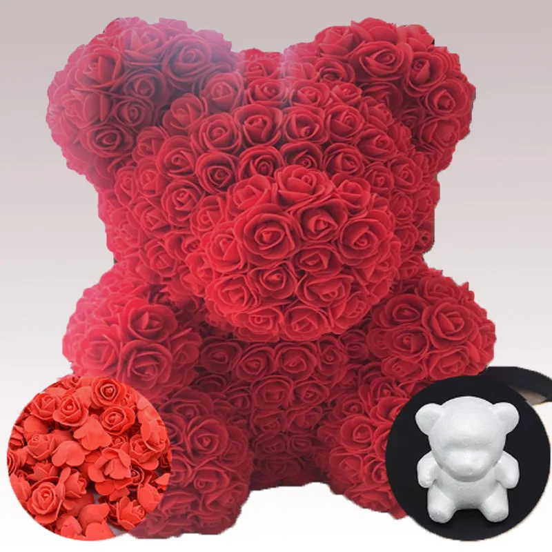 Подарок на день Святого Валентина 1 шт. 9 см Форма для Мишки из пенопласта «Роза» DIY искусственный цветок розы медведь пластиковый медведь розы модель аксессуары сумка