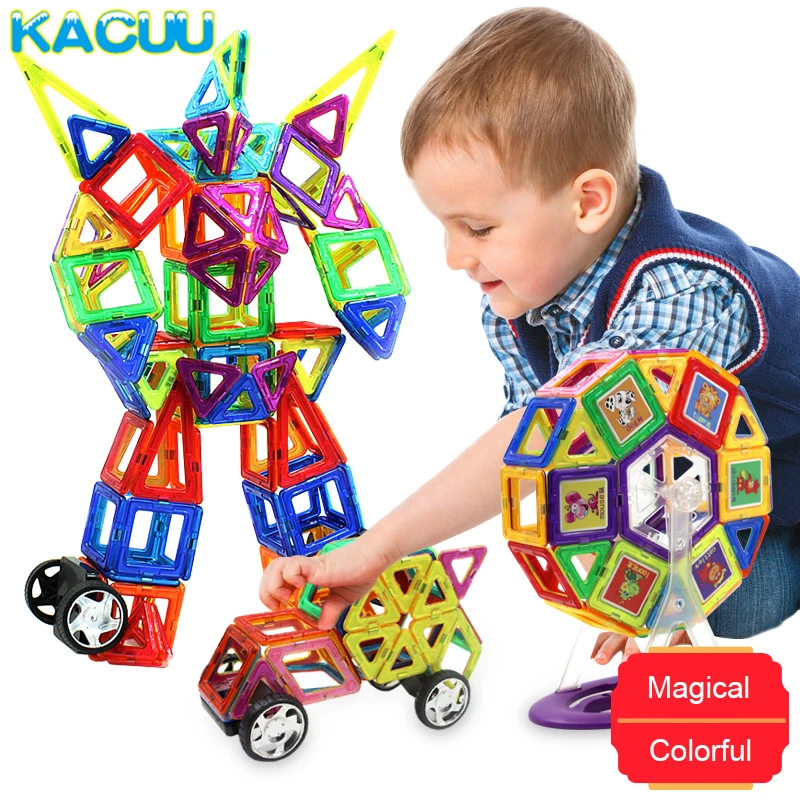 

58-158pcs Big Size Magnetic Construction Kid DIY Magnetic Blocks Designer Model & Building Toys Educational Toys For Children