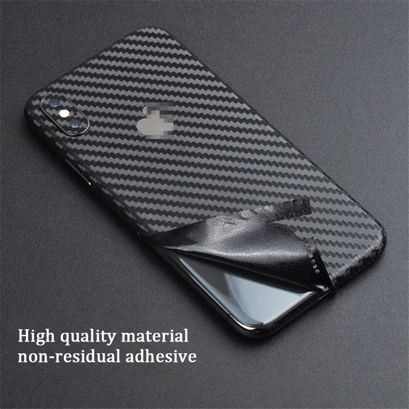 Ultra Thin Carbon Fiber Back Cover Sticker Film For iPhone X Xs Xr Xs Max Protector Skin For iPhone 7 8 6 6S Plus Decal Stickers