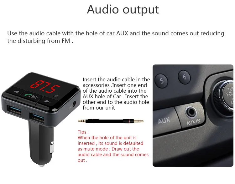 Fm-передатчик Hands-free беспроводной Bluetooth автомобильный комплект mp3-плеер радио приложение управление автомобильное зарядное устройство для iPhone X 8 7 7P 6 6S и Android
