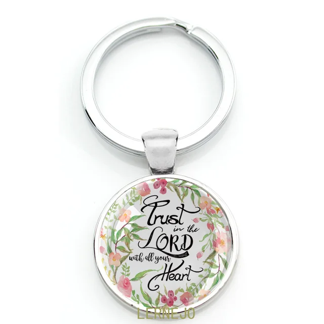 Holy Bible Verse Key Chain Key Ring Christian Scripture Quote Pendant
