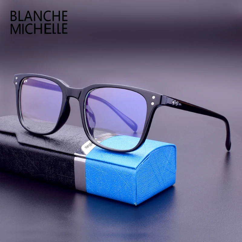 Blanche Мишель 2019 квадратных TR90 кадр очки Для женщин мужчин ретро анти синий