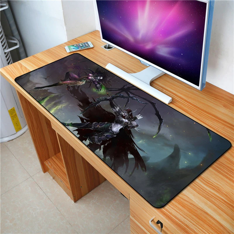 FFFAS 90x40 см World of Warcraft коврик для мыши XL Большой Противоскользящий большой стол подушка коврик для мыши игровая геймерская мышь клавиатура настольные коврики