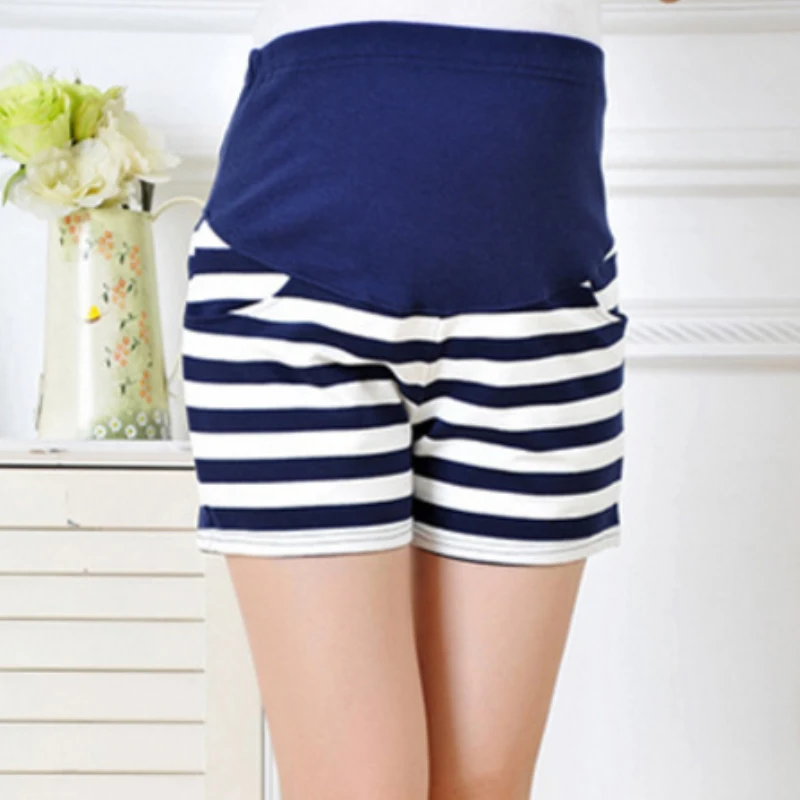 

2018 New Maternity High Waist Women Shorts for Spring Summer Striped Shorts Pregnant Women Short Trousers P26