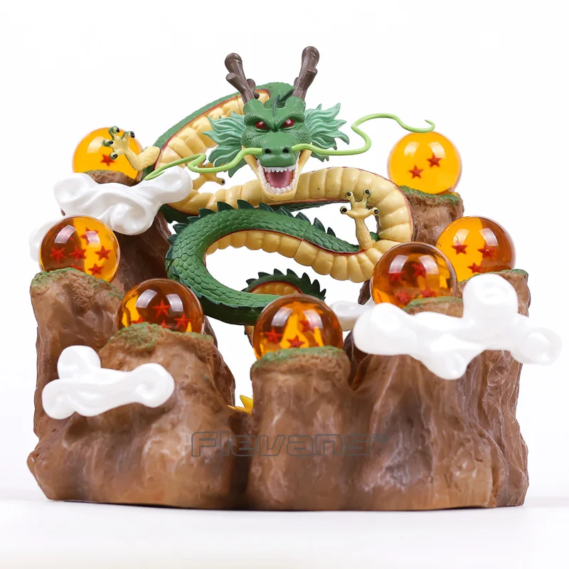 Новинка; Лидер продаж! Dragon Ball Z Dragon Shenron+ стойка пень дерева+ 7 хрустальных шаров ПВХ Фигурки Коллекционная модель игрушки