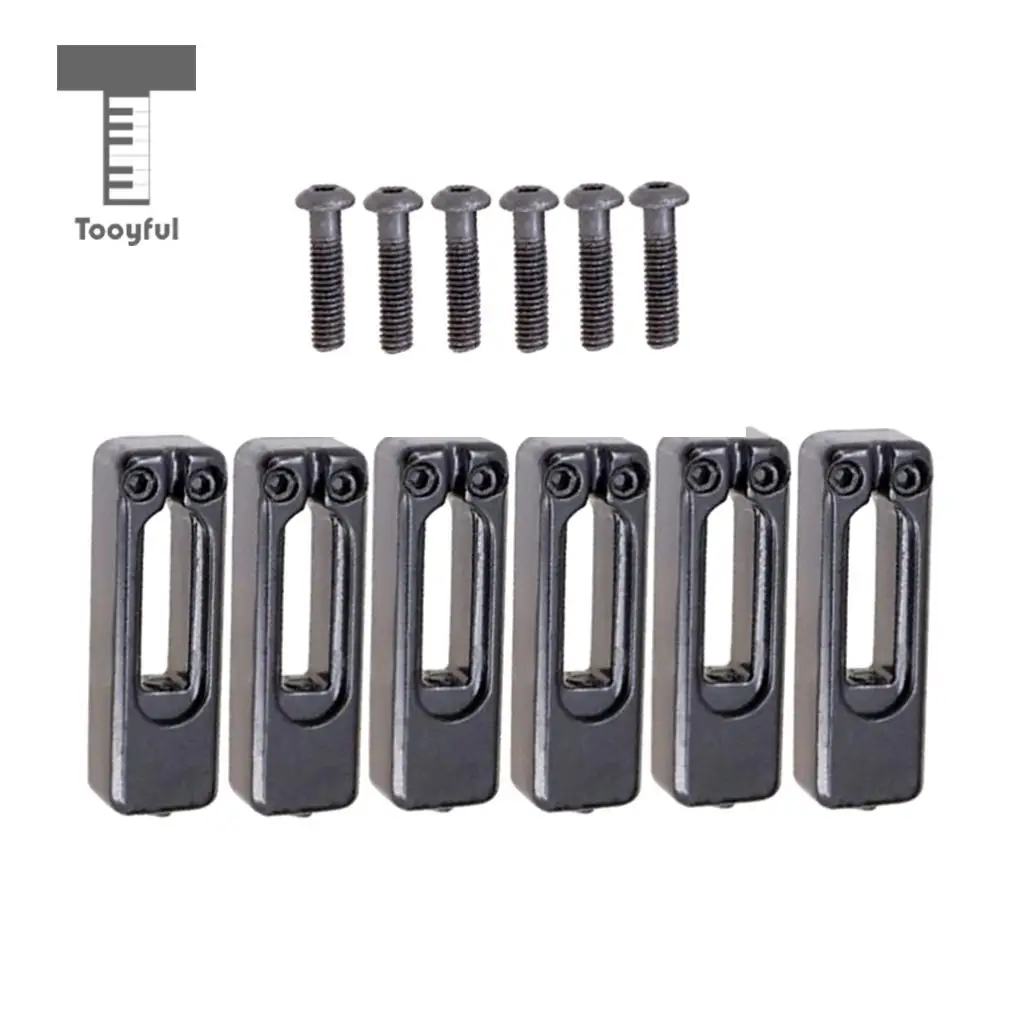 Tooyful 6pcs Electric Guitar Tremolo Bridge Saddles with Screws for Tremolo Bridge Parts