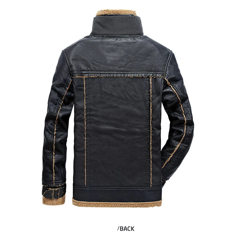 Зимние Искусственная кожа куртка Для мужчин мото& Байкер брендовые теплые Повседневное Мех Лайнер Длинный плащ куртка мужской Размеры M-3XL из искусственной кожи пальто