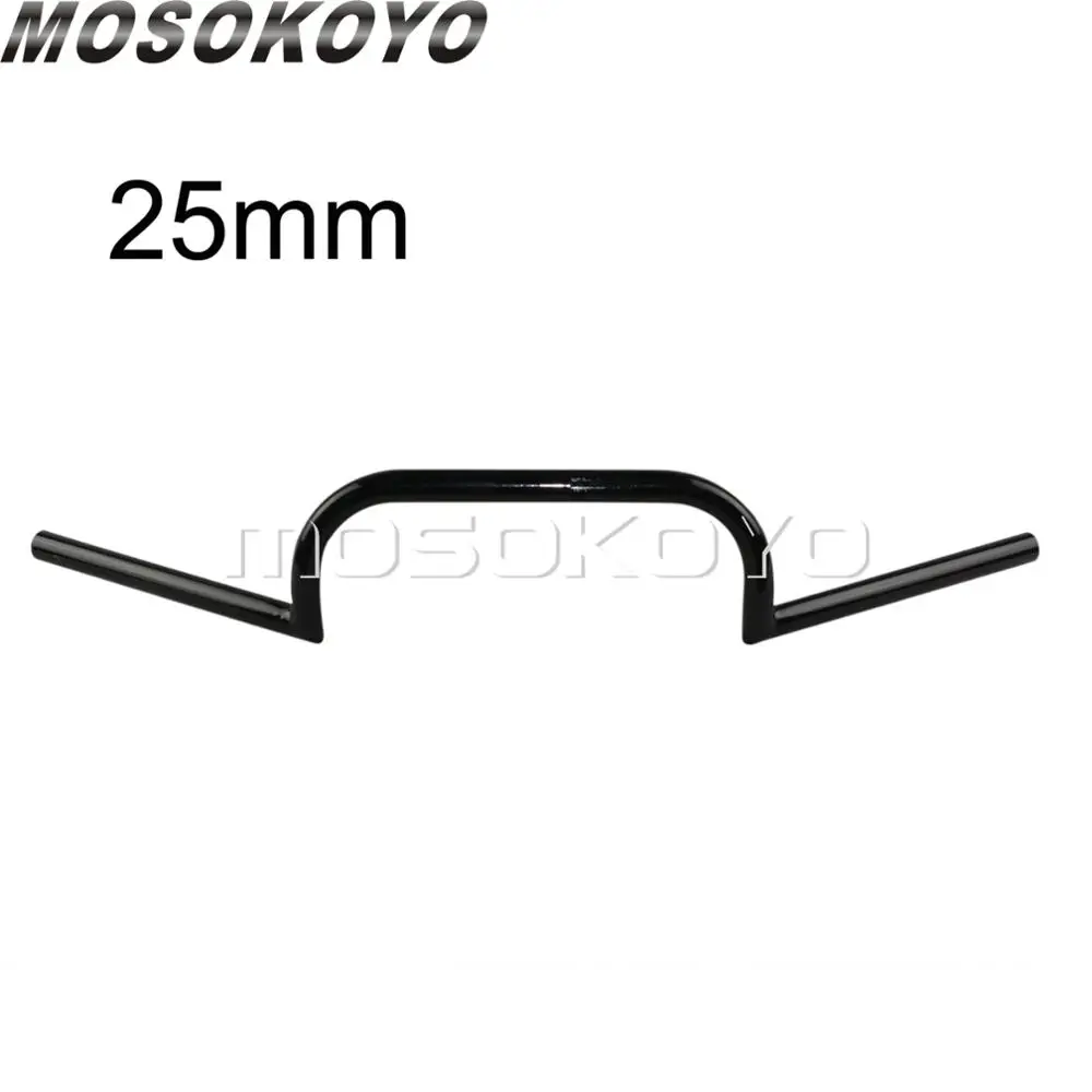 Мотоцикл КАФЕ Racer Clubman 22 мм руль 7/" рукоятки для Harley Bobber Chopper хром - Цвет: 25mm black