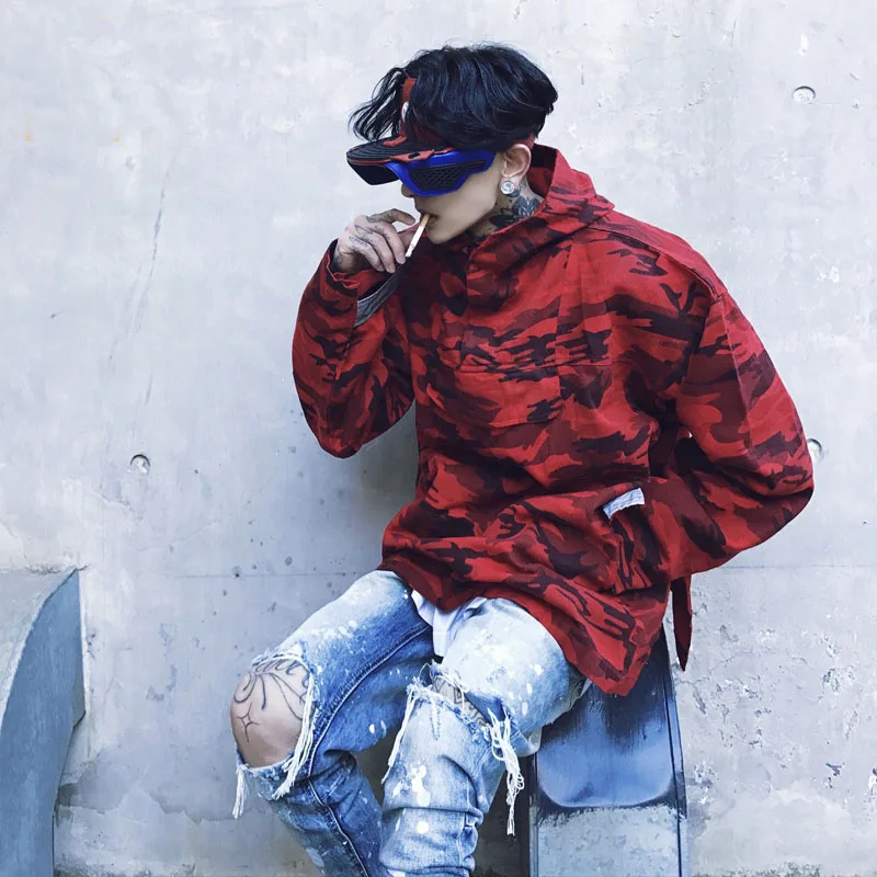 red camo denim jacket