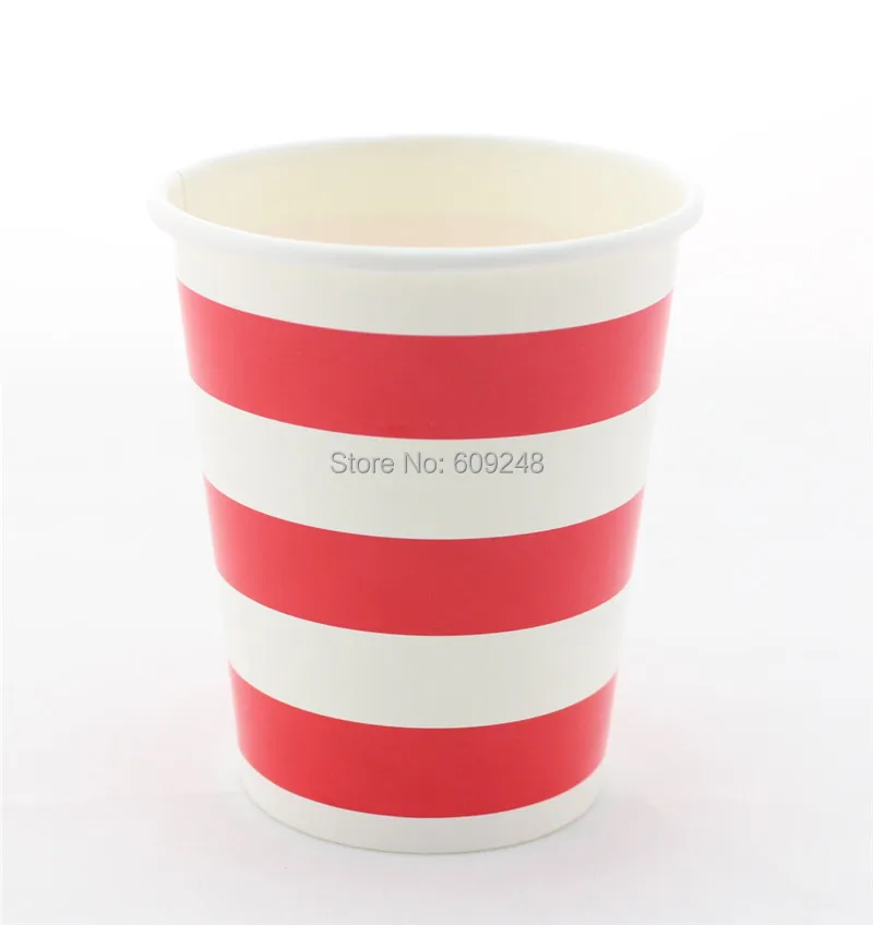 

60pcs 90Z Christmas Wedding Birthday Red Striped Paper Cups Party Drinking Wholesale,3 Days Delivery on Orders over $100