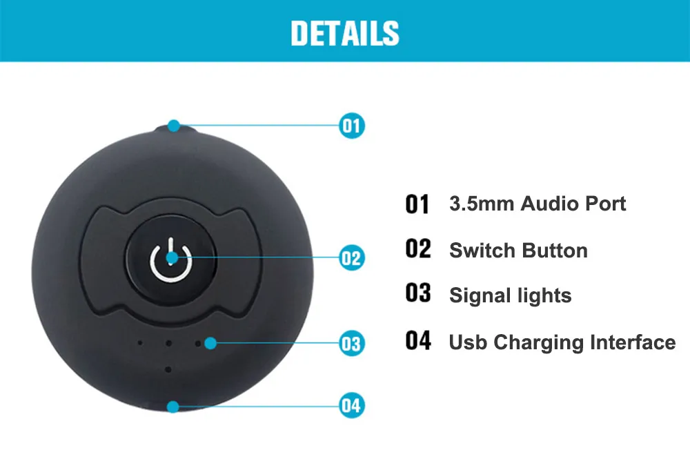 Высококачественный Bluetooth автомобильный комплект передатчик микрофон Aux Стерео Hands-free адаптер для автомобиля для смартфона/планшета