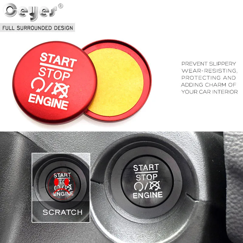 Car Start Engine Button Key Ring for JEEP (28)