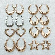 Много стилей, модные большие серьги-кольца в стиле хип-хоп, большие круглые серьги-кольца для танцевального клуба, ювелирные изделия из бамбука, аксессуары для женщин