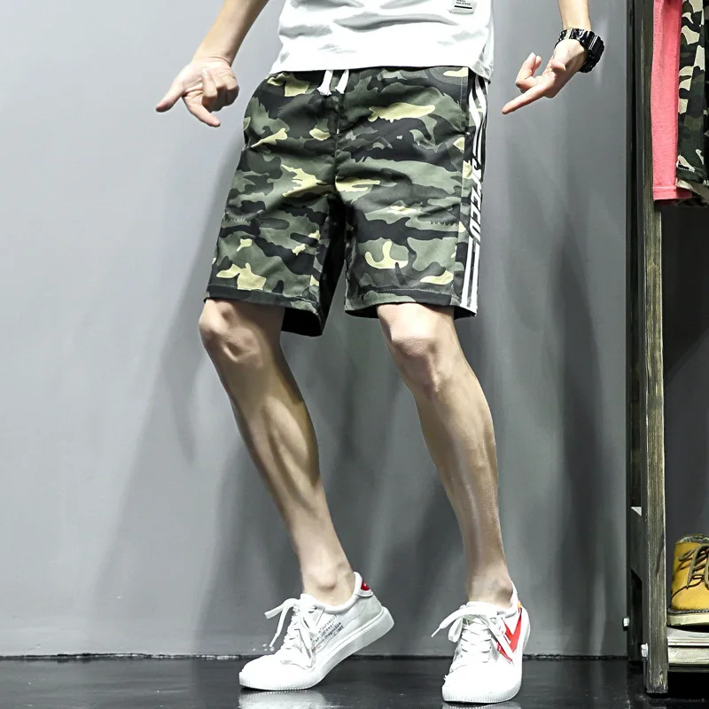 Шорты мужские новые летние модные Свободные повседневные камуфляжные летние трендовые мужские хлопчатобумажные шорты большого размера