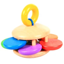 1 шт. деревянная детская погремушка сжимающаяся игрушка деревянная сжимающаяся развивающая игрушка для погремушки для детей и сенсорная Игрушка-прорезыватель