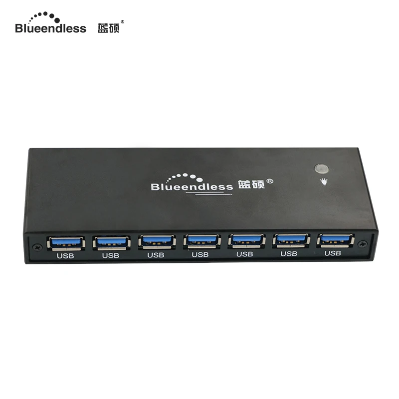 Blueendless бесплатная доставка 7 портовый USB концентратор 3 0 алюминиевый зарядный для