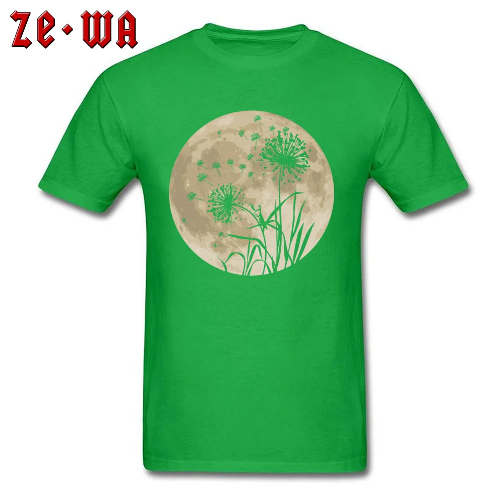 Men Oversized Tops Tees O Neck Lovers Day Pure Cotton Top T-shirts 3D Printed Dandelions By The Moonlight Top T-shirts Dandelions By The Moonlight green