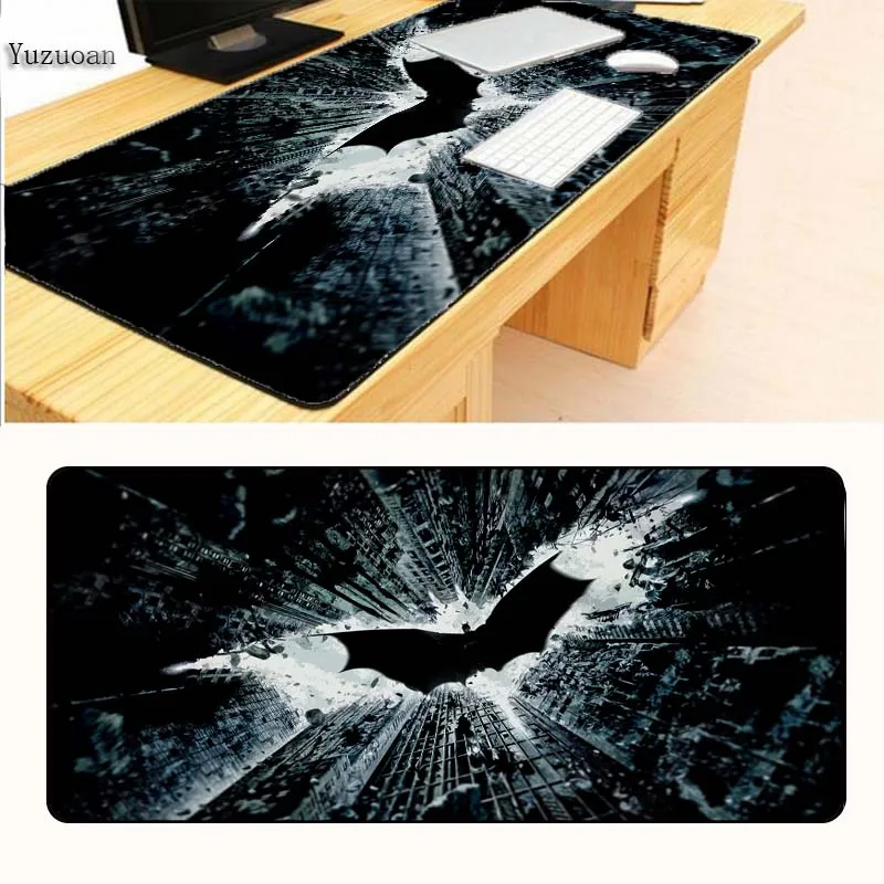 Yuzuoan 900x400X3MM Batman Logo Game MousePads Computer Gaming MousePad Gamer Play Mat Version Mous