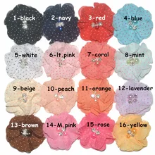 25 pçs/lote, 5.5 cm chiffon flor com strass pérola para acessórios apperal cabelo headwear headband da flor DIY