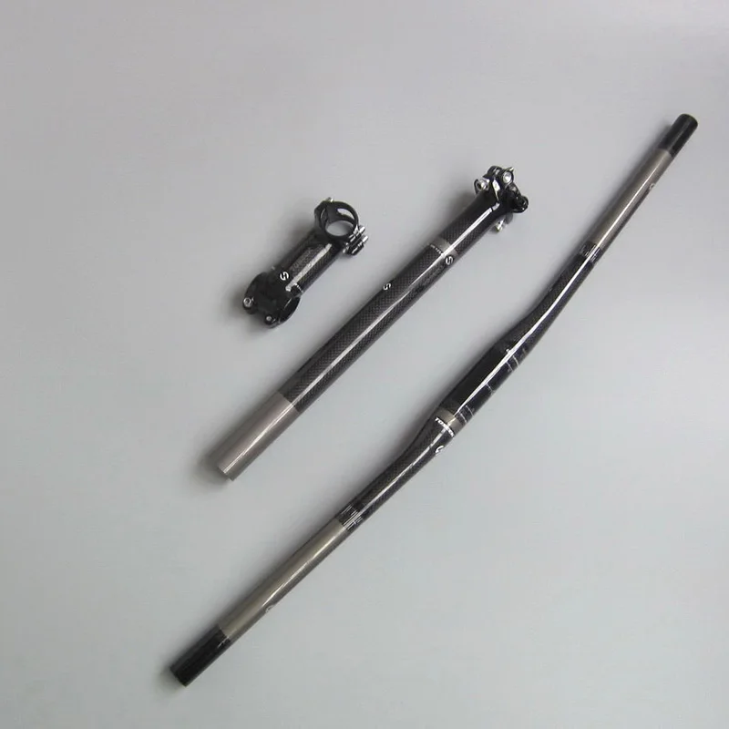 TOSEEK Carbon MTB Road Mountain Bike Bicycle flat Handlebar Stem