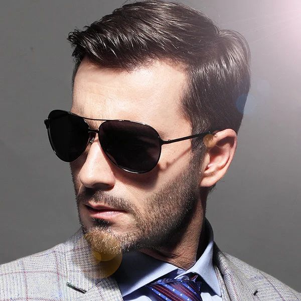 Negro clásico gafas de sol polarizadas gafas hombres para